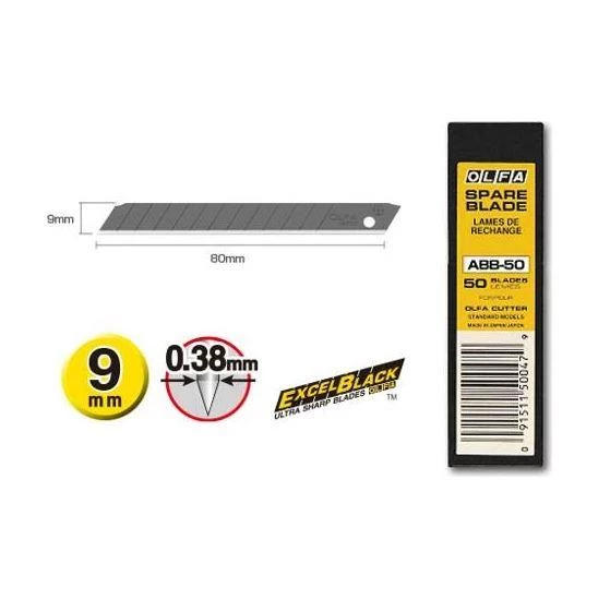 OLFA MAKET BICAGI YEDEK DAR 50LI SIYAH (ABB-50) ürün görseli 1