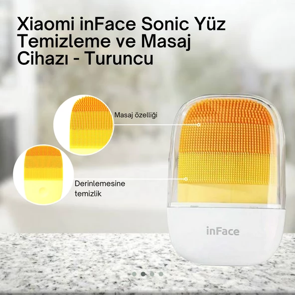 İnFace Sonic Yüz Temizleme ve Masaj Cihazı-TURUNCU ürün görseli 1