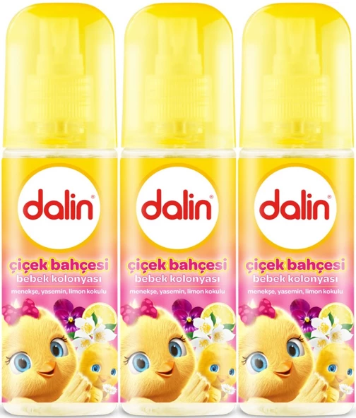 Dalin Bebek Kolonyası 150ML Çiçek Bahçesi (Menekşe-Yasemin-Limon Kokulu) (3 Lü Set) ürün görseli 1