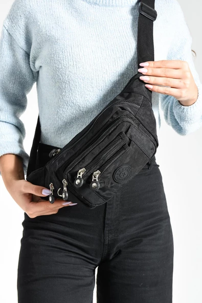 571 collections Çok Cepli Bel Çantası Unisex Siyah (Model: 571-7F) ürün görseli 1