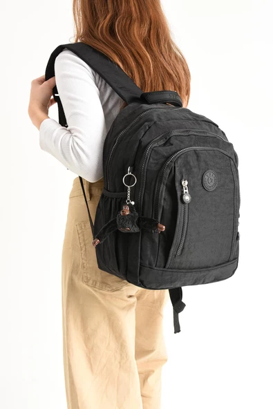 571 collections Ultra Hafif Çok Cepli Orta Boy Sırt Çantası Unisex Siyah (Model: 571-4D) ürün görseli 1