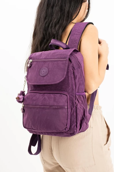 571 collections Ultra Hafif Orta Boy Sırt Çantası Çok Cepli Mor (Model: 571-4A) ürün görseli 1