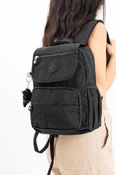 571 collections Ultra Hafif Orta Boy Sırt Çantası Çok Cepli Unisex Siyah (Model: 571-4A) ürün görseli 1
