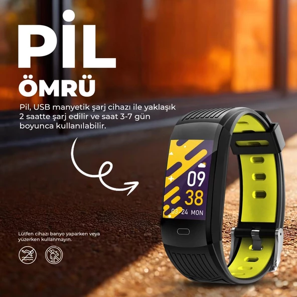 Moodix WE23K10B Akıllı Bileklik Siyah-Sarı - Resim 10