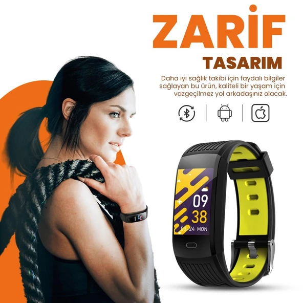 Moodix WE23K10B Akıllı Bileklik Siyah-Sarı - Resim 11