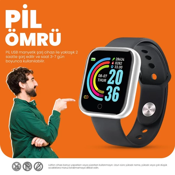 Moodix WE23K13B Akıllı Saat Gri-Siyah - Resim 6