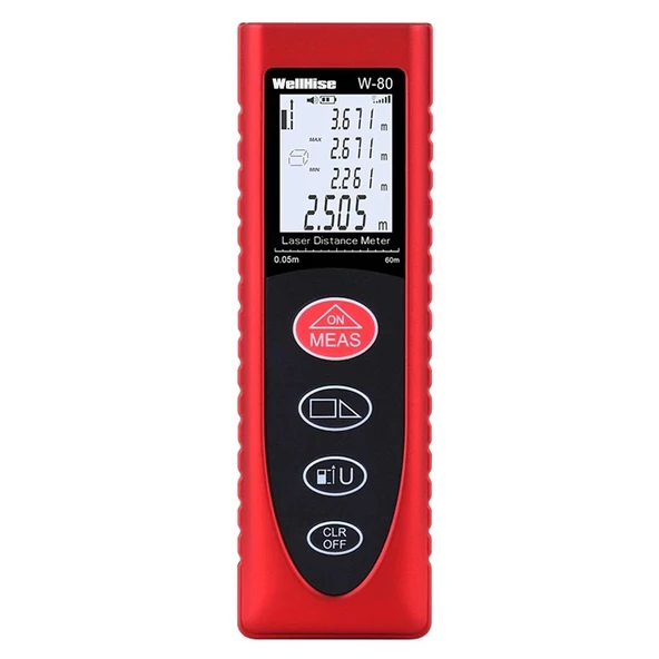 WellHise W-80 80 Metre Lazer metre Mesafe Ölçer ürün görseli 1