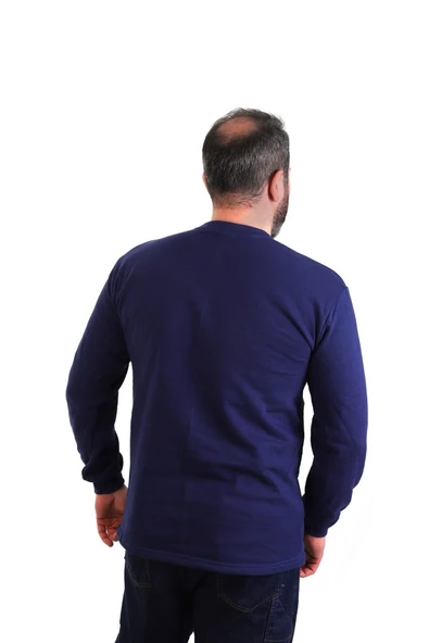 ESER - Bisiklet Yaka Sweatshirt - Cepli - Lacivert - Resim 2