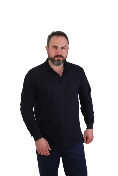 ESER - Polo Yaka Sweatshirt - Cepli - Lacivert ürün görseli 1