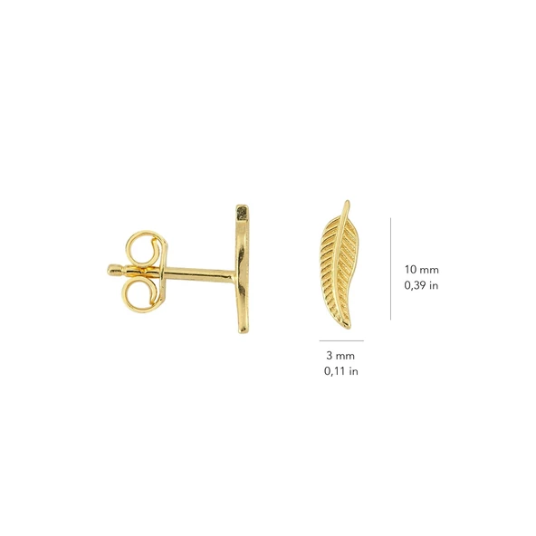 14 Ayar Altın Yaprak Küpe 0,84 gr - Resim 3