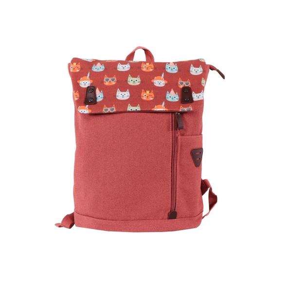 Biggdesign Cats Vintage Laptop Sırt Çantası Pembe ürün görseli 1