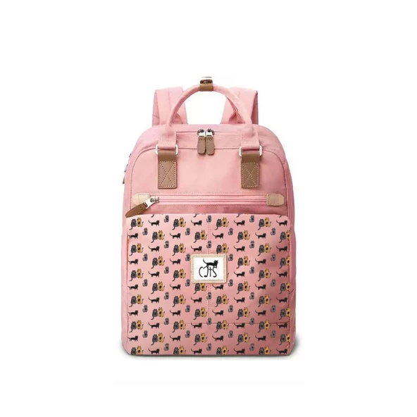 Biggdesign Cats Laptop Sırt Çantası Pembe ürün görseli 1