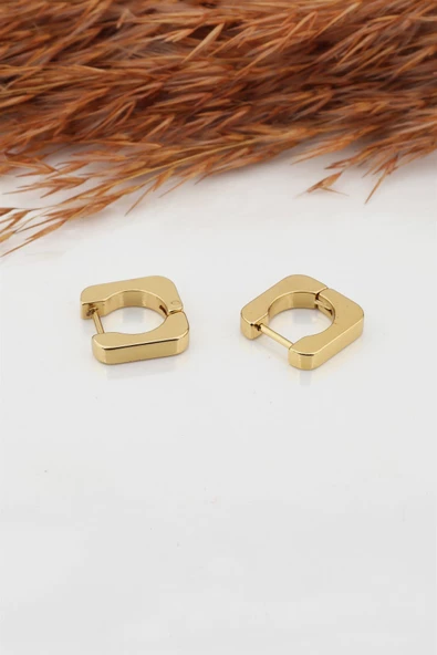 Kadın Çelik Basic Geometrik 1.5cm Kare Moldel Klipsli Küpe ürün görseli 1