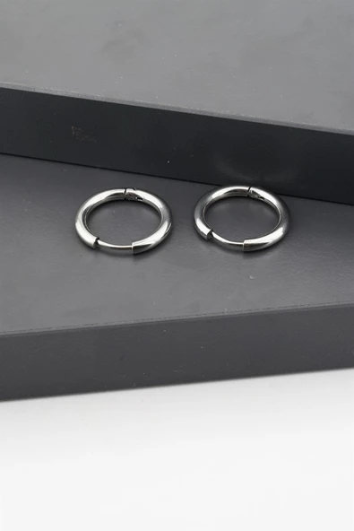 Kadın 316L Paslanmaz Çelik Basic Klipsli  1.5 cm Halka Küpe ürün görseli 1