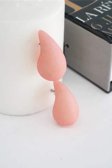Kadın Vip Seri Su Damlası Model Küpe E. Pembe ürün görseli 1
