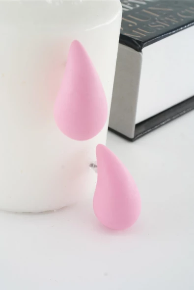 Kadın Vip Seri Su Damlası Model Küpe Pembe ürün görseli 1