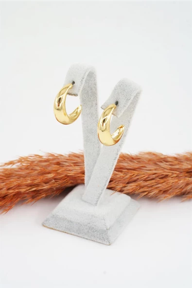 Kadın Özel Tasarım 2 cm Yarım Ay Model Küpe ürün görseli 1