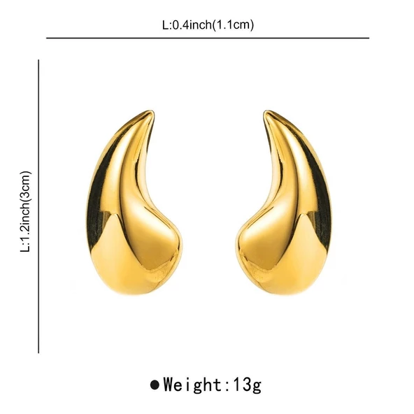 Kadın Özel Tasarım Damla Model 4 cm Küpe - Resim 2