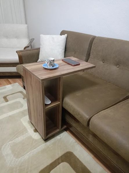 Tekerlekli Yan Sehpa Tekerlekli C Sehpa - Resim 2