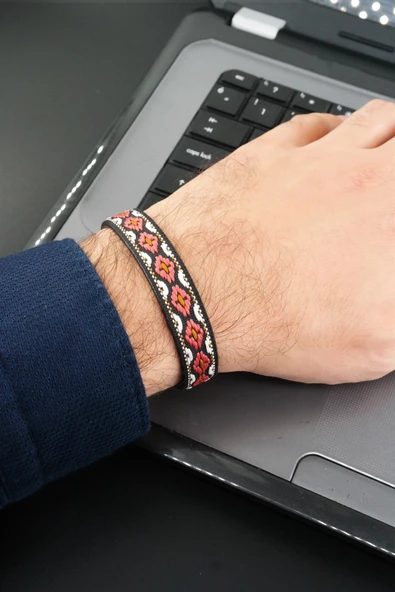 Erkek Hakiki Deri Bileklik Manyetik Klipsli ürün görseli 1