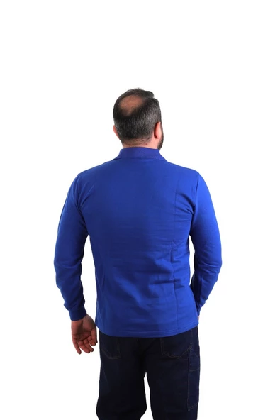 ESER - Polo Yaka Sweatshirt - Cepli - Saks - Resim 2