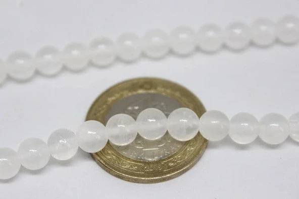 Bileklik Boy Selenit Taşı Yarım Dizi 6mm (18CM UZUNLUĞUNDADIR) ürün görseli 1