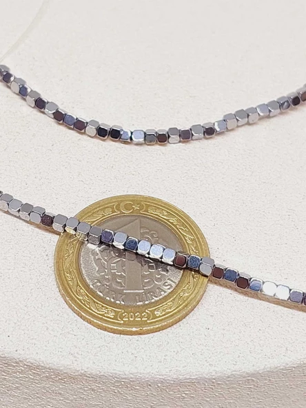 Hematit Taşı Küp Şekilli 2mm Dizi (52442) - Resim 2