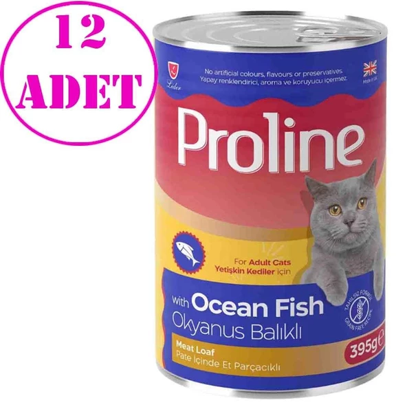 Proline Kedi Konserve Maması Pate Okyanus Balıklı 395 Gr 12 AD ürün görseli 1