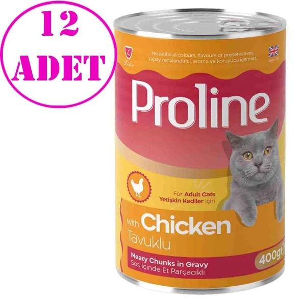 Proline Tavuklu Kedi Konserve Maması 400 Gr 12 AD ürün görseli 1