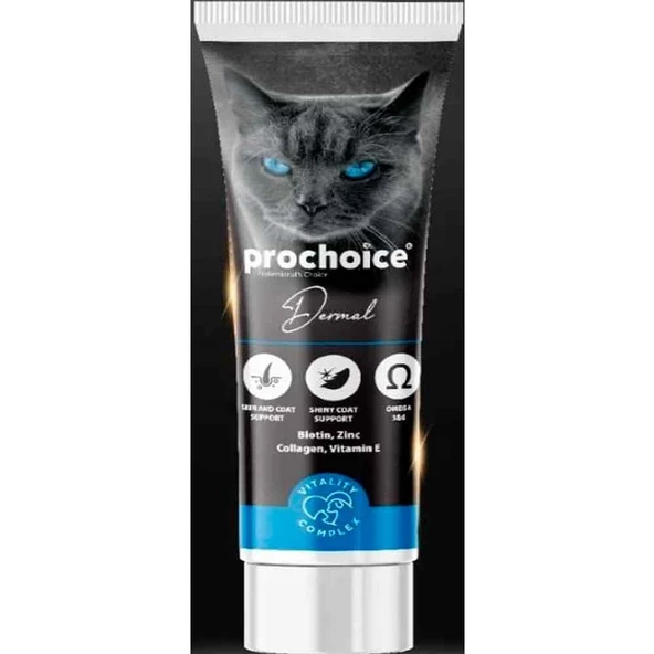 Prochoice Dermal Kedi Deri Ve Tüy Sağlığı İçin Biyotin içerikli Paste 100 Ml ürün görseli 1