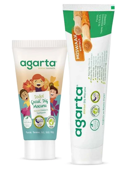 Agarta Doğal Diş Macunları(Misvak 100 ml + Çocuk 75 ml) ürün görseli 1