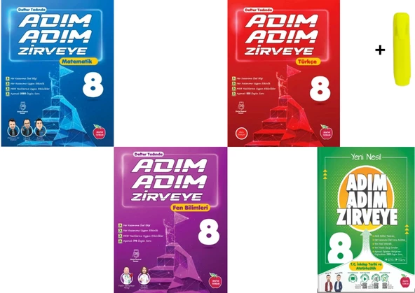 Newton 8. Sınıf Matematik Fen Türkçe İnkılap Adım Adım Zirveye Soru Bankası Yeni ürün görseli 1