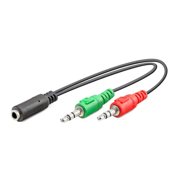 Hadron Aux Kablo Mikrofon Ve Kulaklık M2/f Çevirici  20cm ürün görseli 1