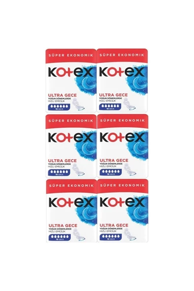 Kotex Ultra Quadro Süper Eko Gece 16 Lı X 6 Adet ürün görseli 1