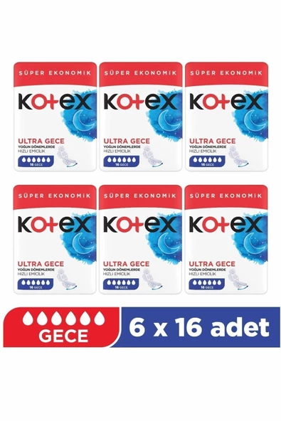 Kotex Ultra Quadro 16'lı Gece 6'lı Set - Resim 3