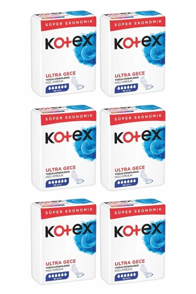 Kotex Ultra Quadro 16'lı Gece 6'lı Set - Resim 4