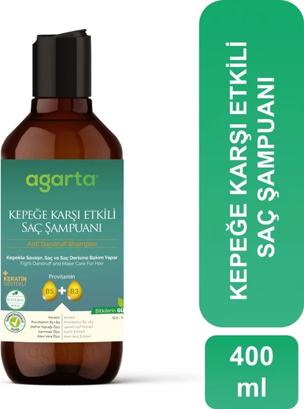 Agarta Doğal Kepeğe Karşı Etkili Şampuan 400 ml (VEGAN,TUZSUZ) ürün görseli 1