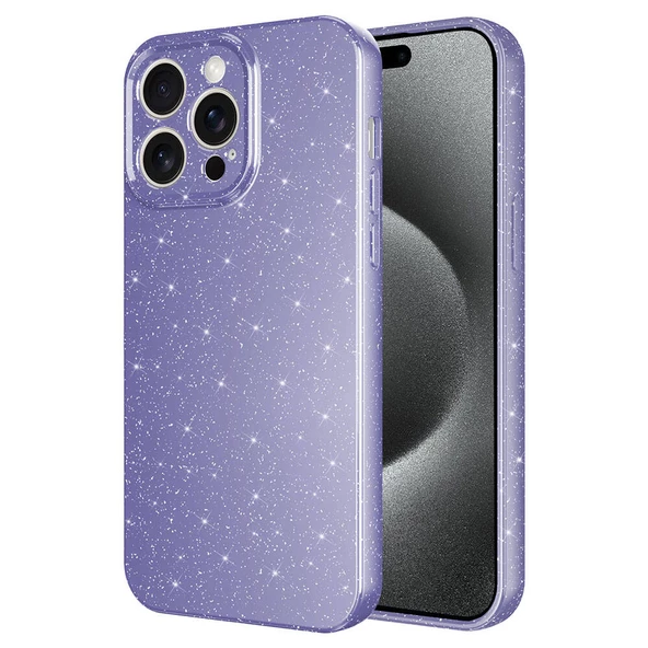 iPhone 15 Pro Kılıf Kamera Korumalı Simli Lüks Koton Kapak ürün görseli 1