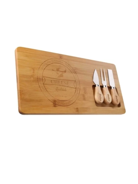 Balsa PS3819 Kahverengi Bambu Peynir Sunum Seti 38 cm ürün görseli 1