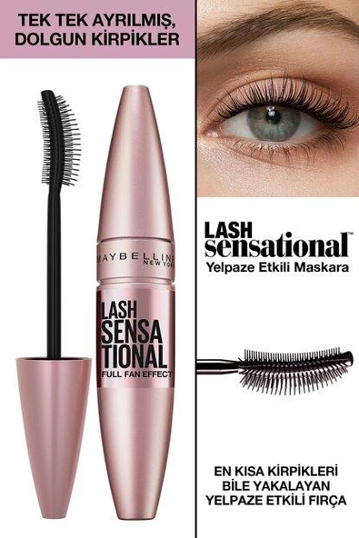 Maybelline Maskara Siyah Lash Sensational ürün görseli 1