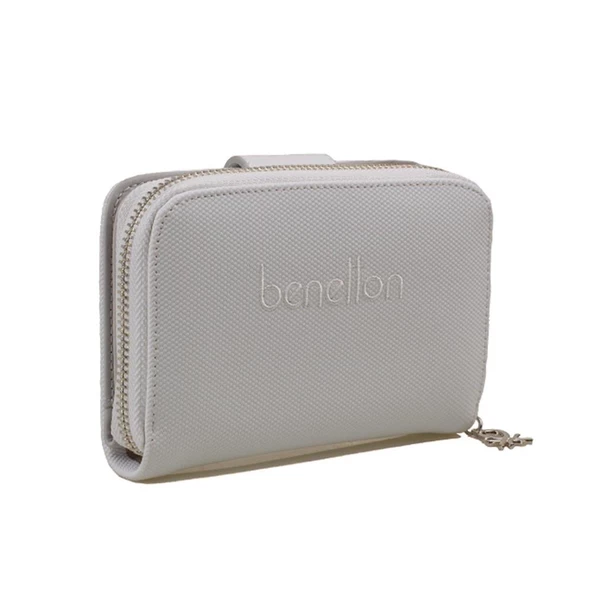Benetton Beyaz Nano Orta Boy Kadın Cüzdan BNT 1303 ürün görseli 1