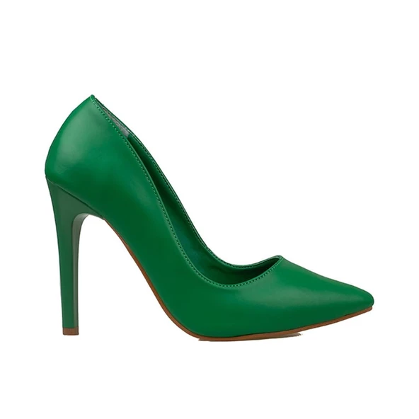 Trend Adımlar Yeşil Kadın İnce Topuklu Sivri Burun Stiletto ürün görseli 1