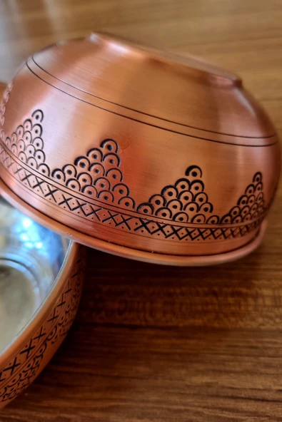 İşlemeli Bakır Çorba,Salata,Ayran Kasesi ürün görseli 1