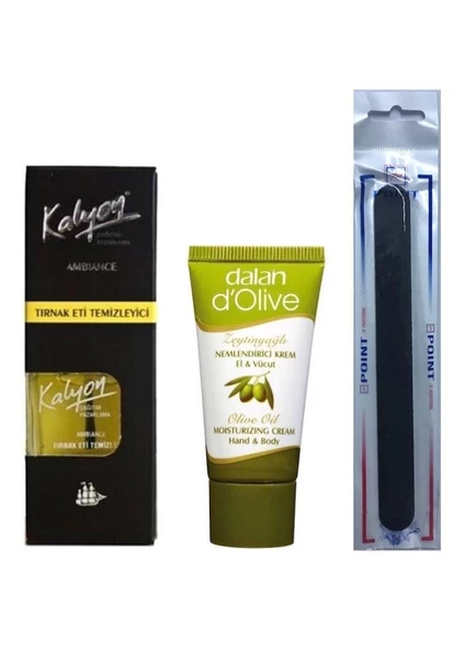 Kalyon Tırnak Eti Temizleyici + Dalan Krem 20 Ml + Tırnak Törpüsü ürün görseli 1