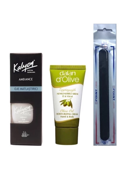 Kalyon Oje Matlaştırıcı + Dalan Krem 20 Ml + Tırnak Törpüsü ürün görseli 1