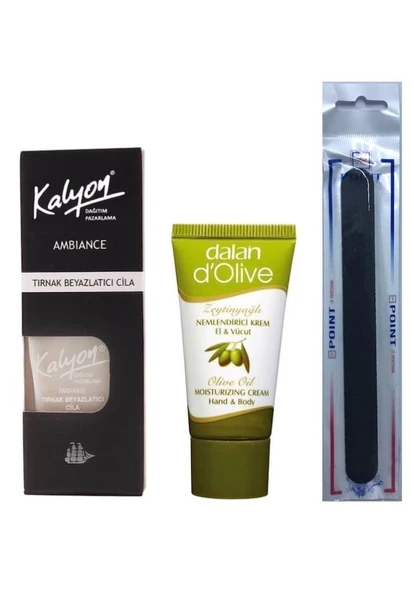 Kalyon Tırnak Beyazlatıcı Cila + Dalan Krem 20 Ml + Tırnak Törpüsü ürün görseli 1