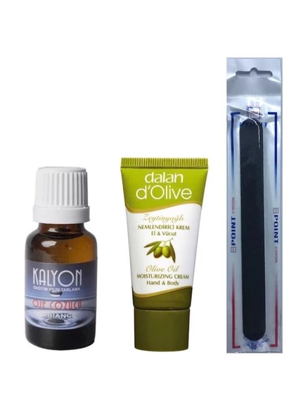 Kalyon Oje Çözücü + Dalan Krem 20 Ml + Tırnak Törpüsü ürün görseli 1