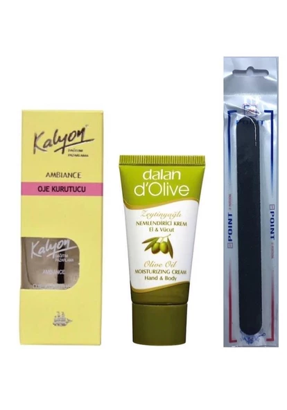 Kalyon Oje Kurutucu Fırçalı + Dalan Krem 20 Ml + Tırnak Törpüsü ürün görseli 1