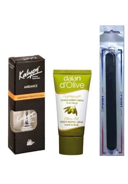 Kalyon Sararmayı Önleyici Cila + Dalan Krem 20 Ml + Tırnak Törpüsü ürün görseli 1