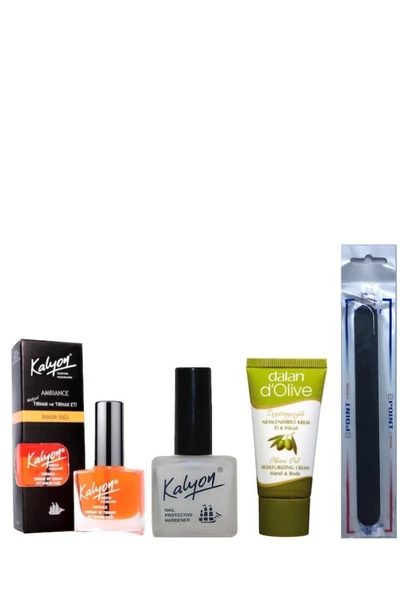 Kalyon Tırnak Sertleştirici + Bakım Yağı+ Dalan Krem 20 Ml + Tırnak Törpüsü ürün görseli 1